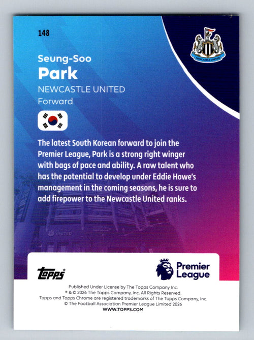 2025-26 Topps Chrome Premier League #148 Seung-Soo Park