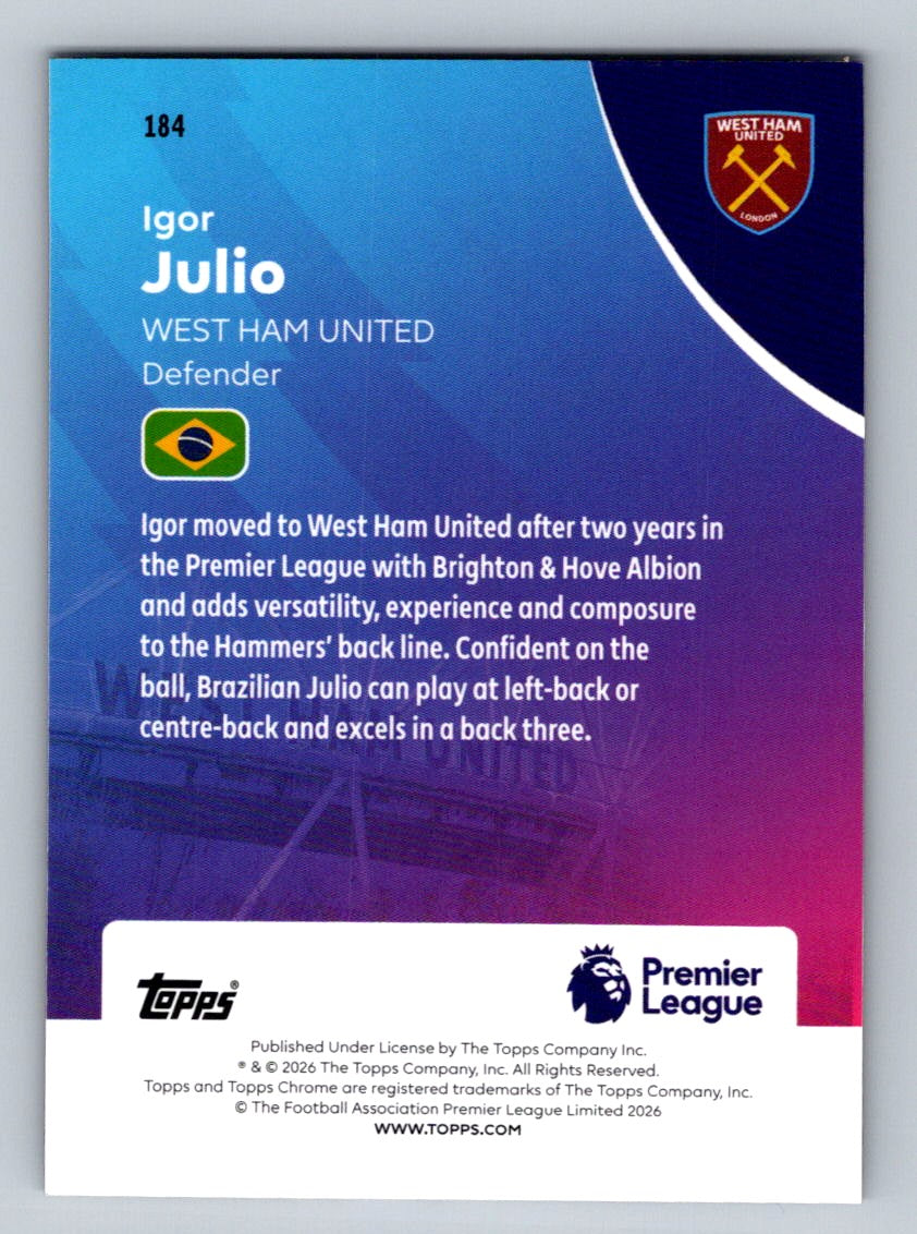 2025-26 Topps Chrome Premier League #184 Igor Julio