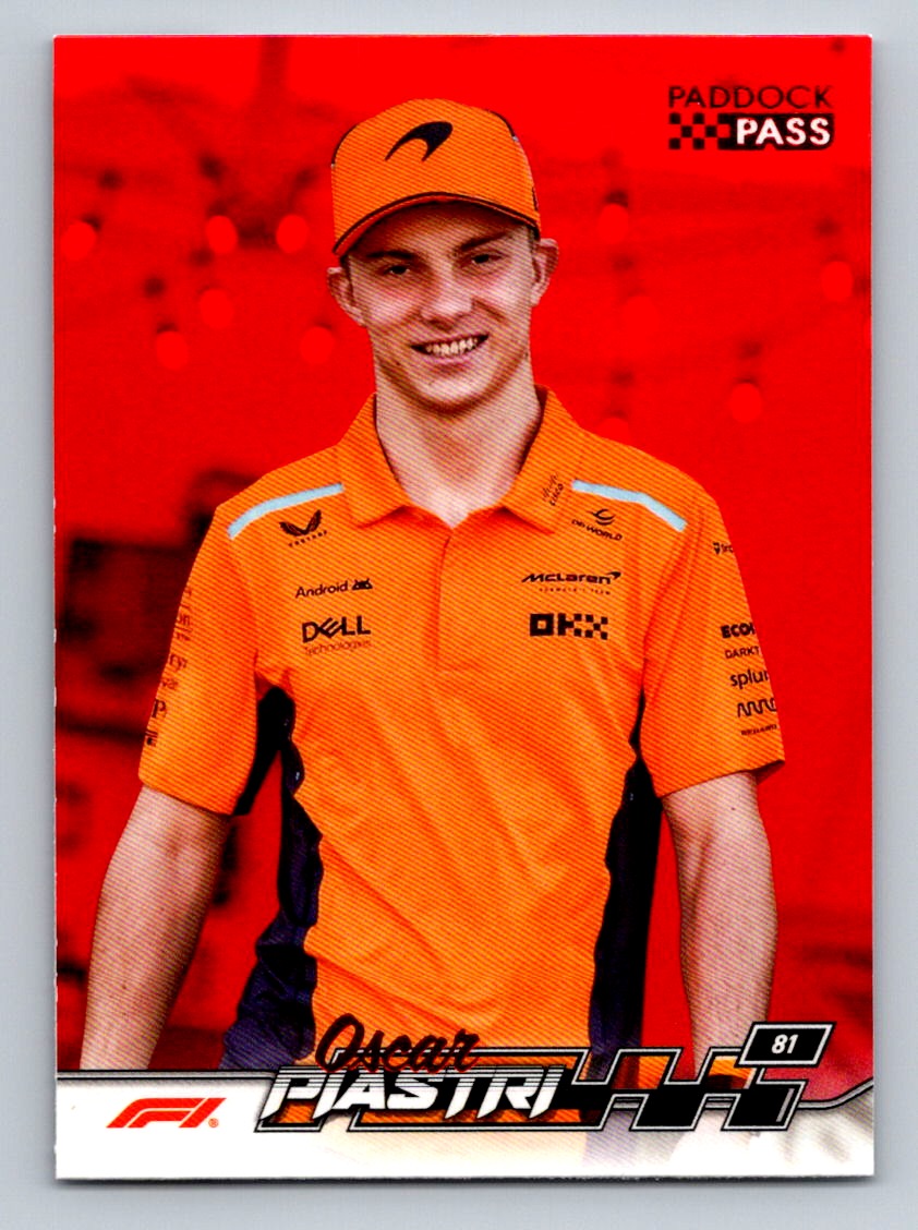 2024 Topps Paddock Pass Formula 1 #8b Oscar Piastri Red Foil