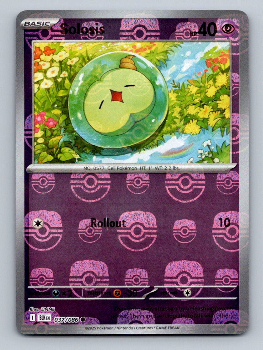 SV: Black Bolt #037/086 Solosis (Poke Ball Pattern)