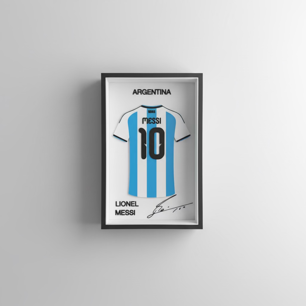 Lionel Messi - Argentina - Jersey Frame 3D Printed