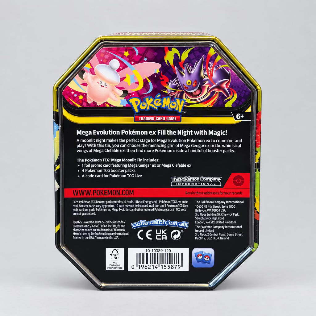 Pokémon TCG: Mega Moonlit Tin (Mega Clefable ex)